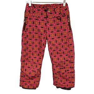 Dragonflies Girls Insulated Ski Snow Pants Size Small Floral Print